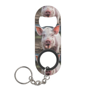 Porte-clé Décapsuleur Joyeux Poke de langue de porc blanc,