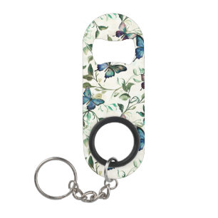 Porte-clé Décapsuleur Mariage Chic Romantique Papillons Bleus Baby Showe
