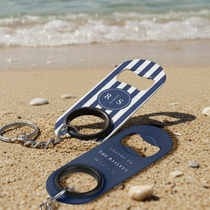 Porte-clé Décapsuleur Mariage de monogramme de la marine nautique
