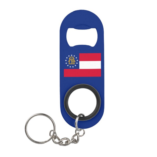 Porte-clé Décapsuleur Modèle du drapeau de l'État de Géorgie (Devant)