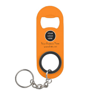 Porte-clé Décapsuleur Moderne minimaliste Orange Business Logo Code QR