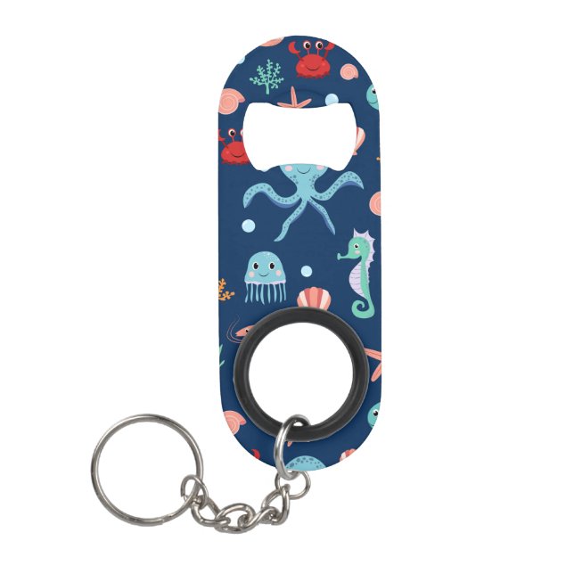 Porte-clé Décapsuleur Monde marin (Devant)