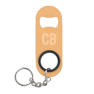 Porte-clé Décapsuleur Monogramme orange doux tendance en acier inoxydabl