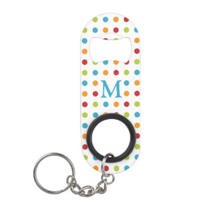 Porte-clé Décapsuleur Monogramme Pois multicolore