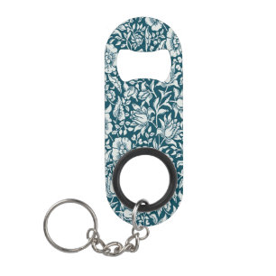 Porte-clé Décapsuleur Morris Vintage bleu & blanc motif floral