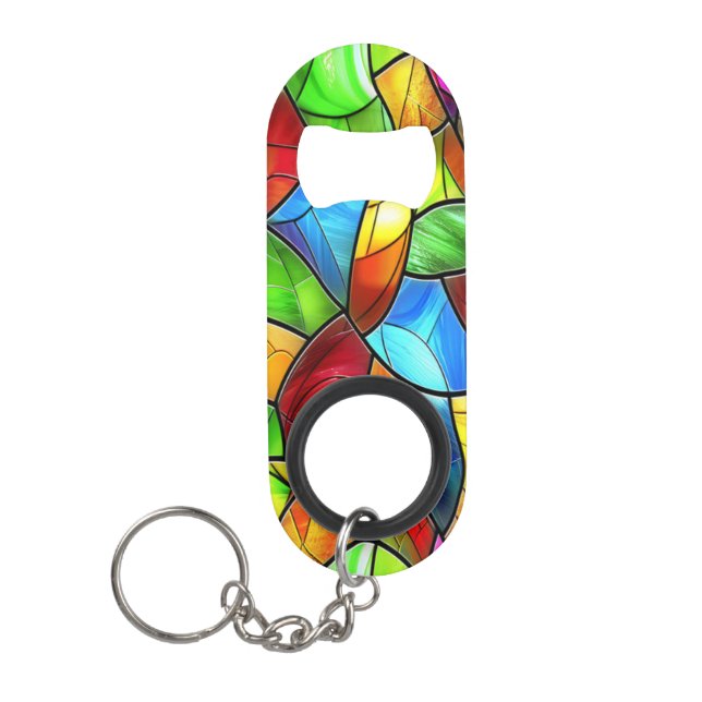 Porte-clé Décapsuleur Mosaïque en verre brillant (Devant)