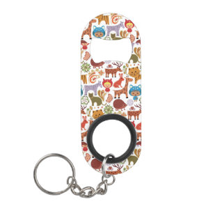 Porte-clé Décapsuleur Motif abstrait d'enfant et d'animaux