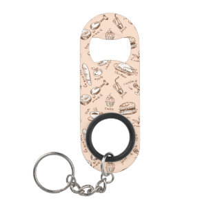 Porte-clé Décapsuleur Motif avec la nourriture
