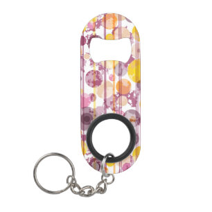 Porte-clé Décapsuleur Motif blanc rayé tacheté