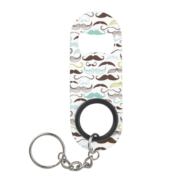 Porte-clé Décapsuleur Motif de moustache, rétro style 2 (Devant)