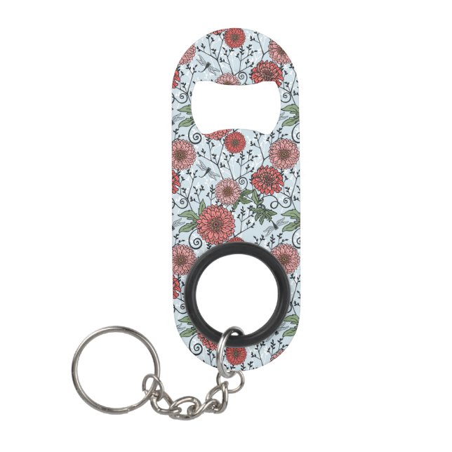 Porte-clé Décapsuleur Motif floral 3 (Devant)