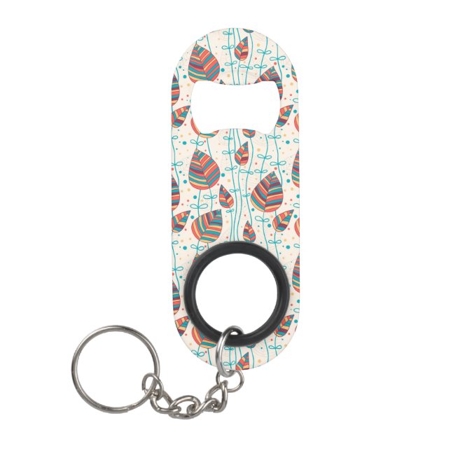 Porte-clé Décapsuleur Motif floral 5 (Devant)