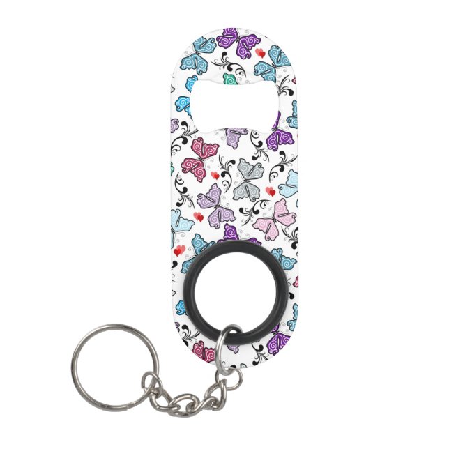 Porte-clé Décapsuleur Motif floral de Valentine (Devant)