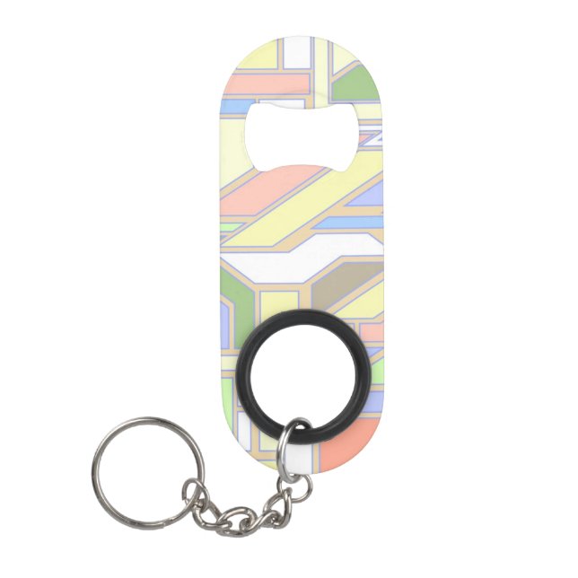 Porte-clé Décapsuleur Motif géométrique 3 (Devant)