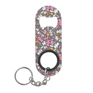 Porte-clé Décapsuleur motif gris de kawaii