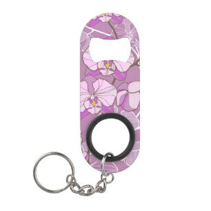 Porte-clé Décapsuleur Motif pourpre d'orchidée
