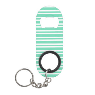 Porte-clé Décapsuleur Motif rayures blanches Aquamarine