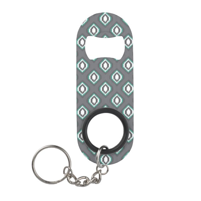 Porte-clé Décapsuleur Motif tribal de rétro ikat géométrique (Devant)