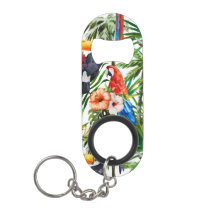 Oiseaux d'aquarelle et motif tropicaux de
