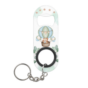 Porte-clé Décapsuleur on peut attendre baby shower bear