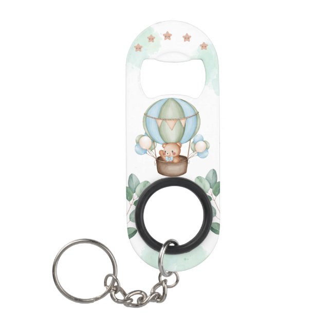 Porte-clé Décapsuleur on peut attendre baby shower bear (Devant)