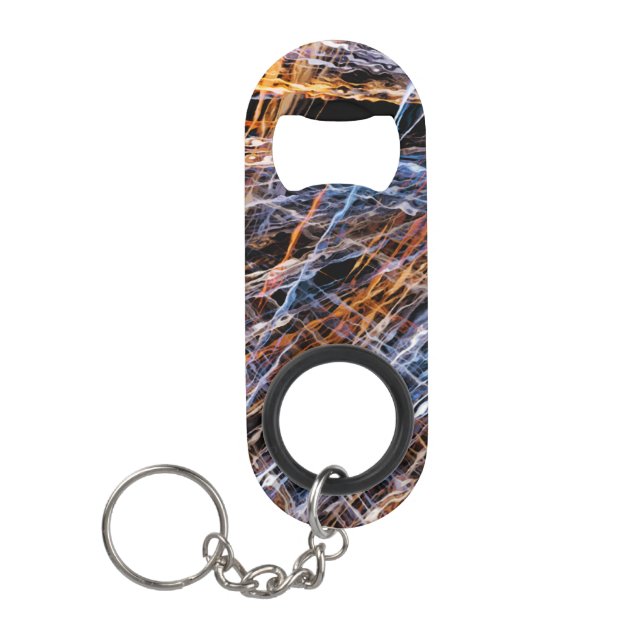 Porte-clé Décapsuleur Or et rupture bleue (Devant)