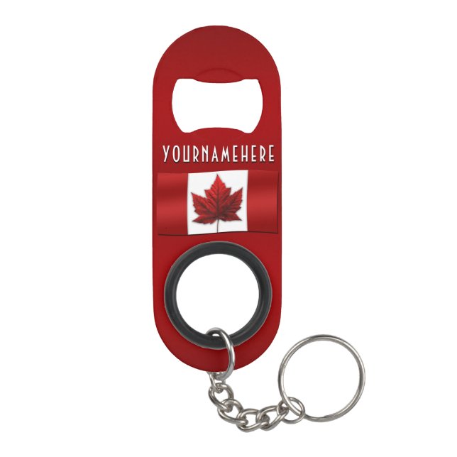 Porte-clé Décapsuleur Ouverture de bouteille Canada Custom Canada Drapea (Dos)