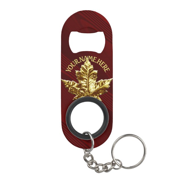 Porte-clé Décapsuleur Ouverture de bouteille Canada Custom Gold Canada S (Dos)