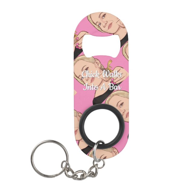 Porte-clé Décapsuleur Ouverture de bouteille de clé - PINK (Devant)