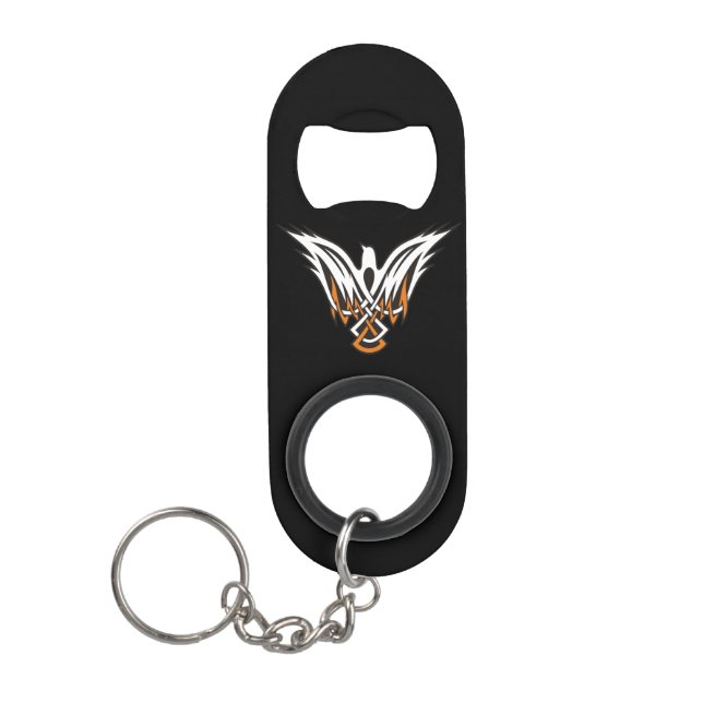 Porte-clé Décapsuleur Ouvrage de bouteille Porte - clé d'oiseaux celtiqu (Devant)