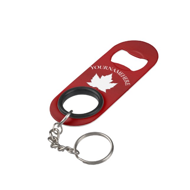 Porte-clé Décapsuleur Ouvrage de bouteilles Canada Souvenirs en feuilles (angle arrière)