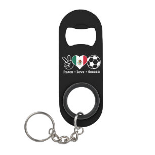 Porte-clé Décapsuleur Peace Love Soccer Porte - clé Bottle Ouvrir