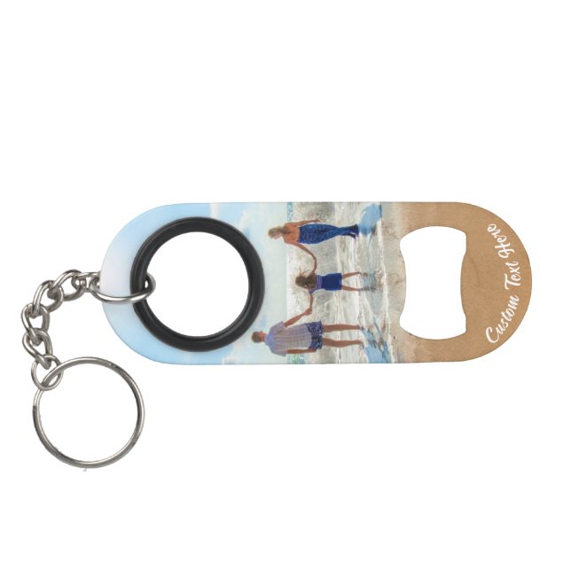 Porte-clé Décapsuleur Personnaliser Votre Texte Photo Porte - clé Boutei (Dos Horizontal)