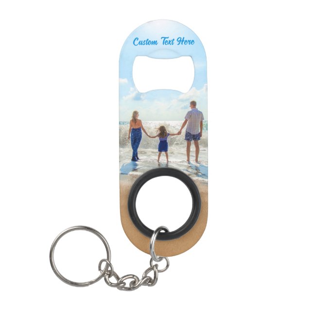 Porte-clé Décapsuleur Photo personnalisée Texte Porte - clé Bouteille Ou (Devant)