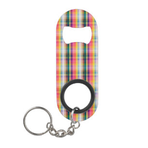 Porte-clé Décapsuleur Plaid écossais abstrait