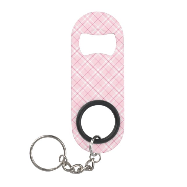 Porte-clé Décapsuleur Plaid rose-clair (Devant)
