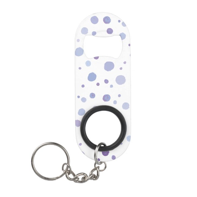 Porte-clé Décapsuleur points noirs peints à la main (Devant)