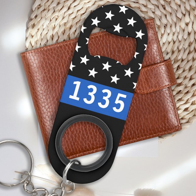 Porte-clé Décapsuleur Police Officier Insigne personnalisé # Ligne Bleue (Créateur téléchargé)