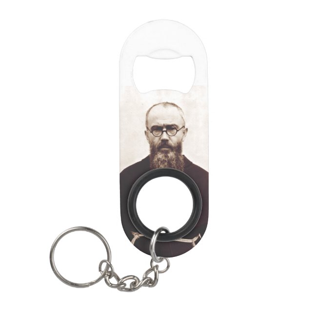Porte-clé Décapsuleur Prêtre catholique polonais Saint Maximilian Kolbe (Devant)