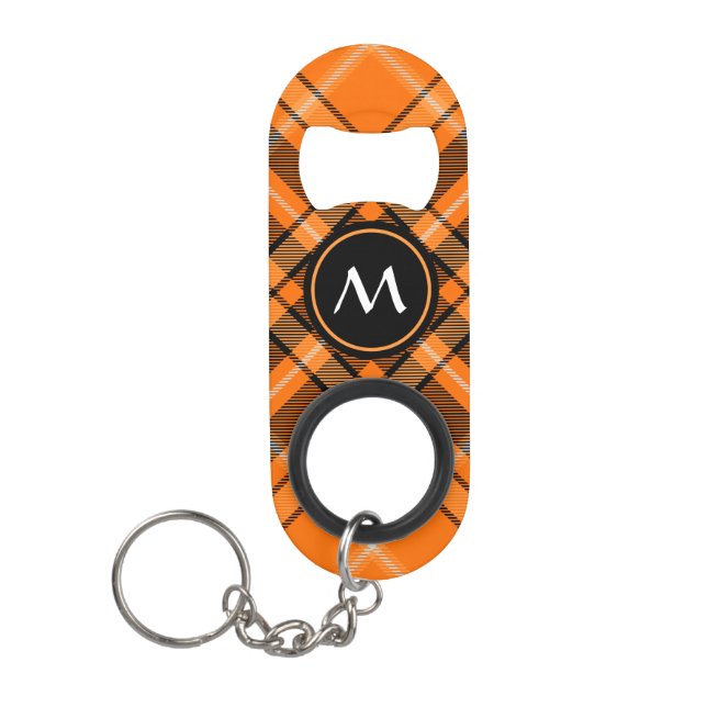 Porte-clé Décapsuleur Tartan orange d'Halloween (Devant)