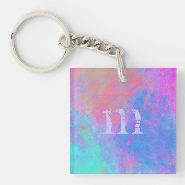 Porte - clé d'éclaboussures multicolores (Devant)