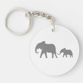 Porte - clé d'éléphant de maman piqué par bleu et