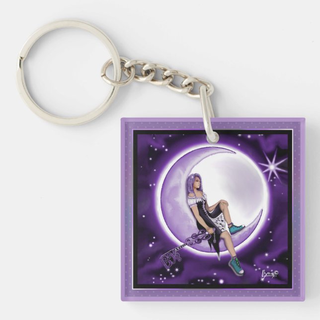 Porte - clé d'enfant pourpre lune (Devant)