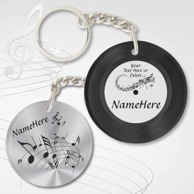 Porte - clé d'enregistrement, Cadeaux personnalisé (Gifts for music lovers. Musical Notes gifts. Personalised music gifts. Cheap music themed gifts. )