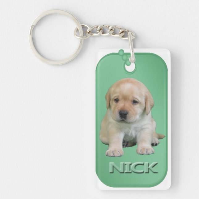 Porte - clé d'étiquette de chien de Nick (Devant)