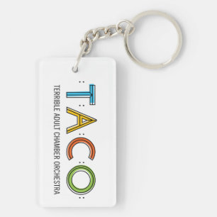 Porte - clé (double face) de TACO de rectangle