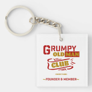Porte - clé drôle personnalisé - Vieux Homme Grump
