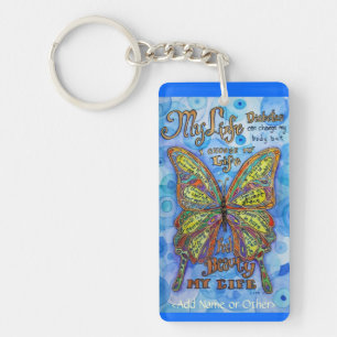 Porte - clé du diabète de papillon arc-en-ciel (