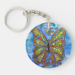 Porte - clé du diabète papillon arc-en-ciel (Art e