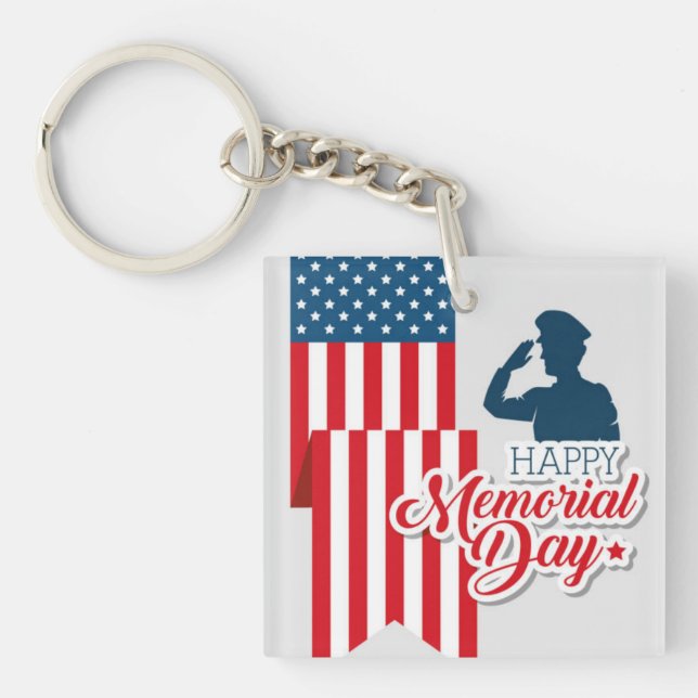 Porte - clé du jour commémoratif - Drapeau patriot (Devant)